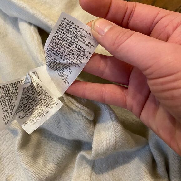 H&M size Small Neutral Oversized Lagenlook Cream Open Front Long Line Cardigan - Picture 5 of 9